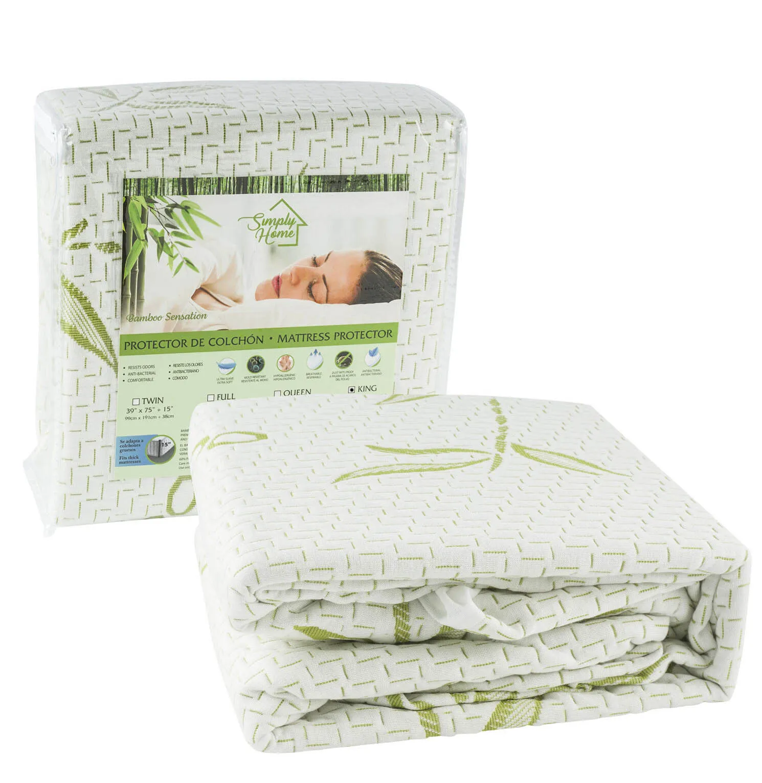 100-1743, King Bamboo Mattress Protector