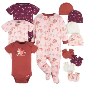 12-Piece Baby Girls Fox Layette Bundle