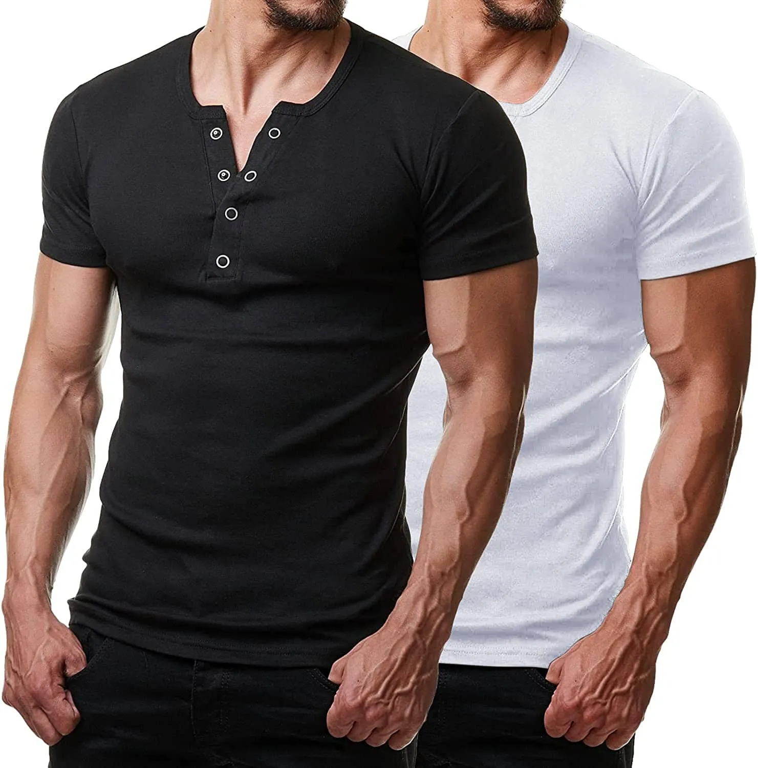 2 Pack Short Sleeve Workout Gym T-Shirt (US Only)