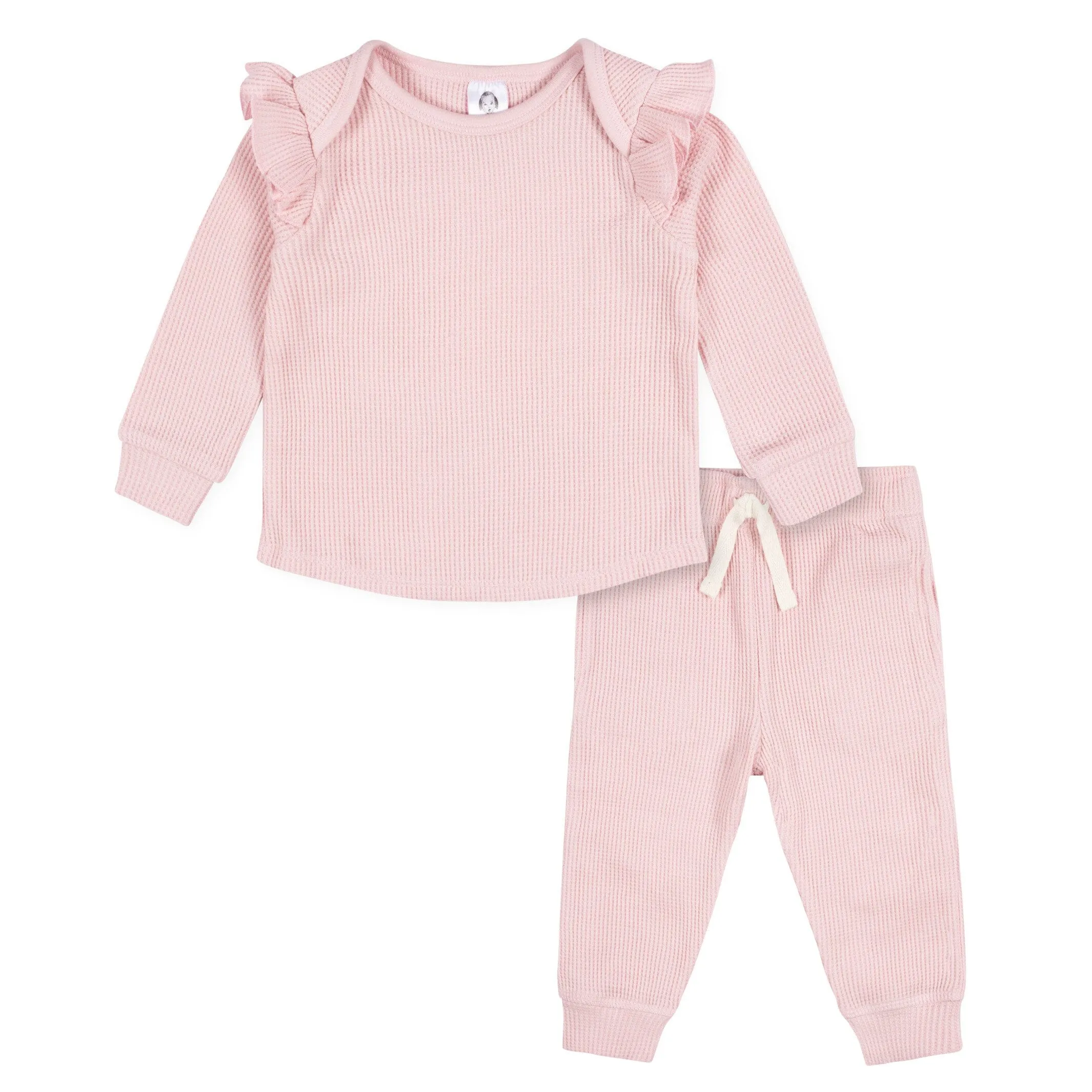 2-Piece Baby Girls Pink Top & Jogger Set