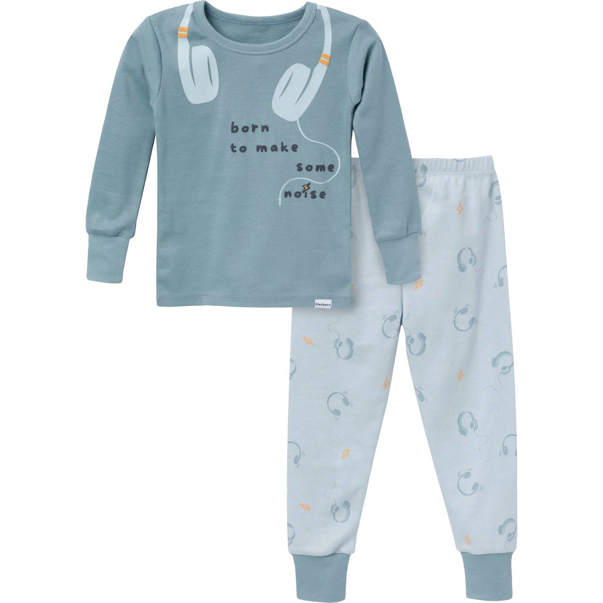 2-Piece Infant & Toddler Boys Music Long Sleeve Pajama Set