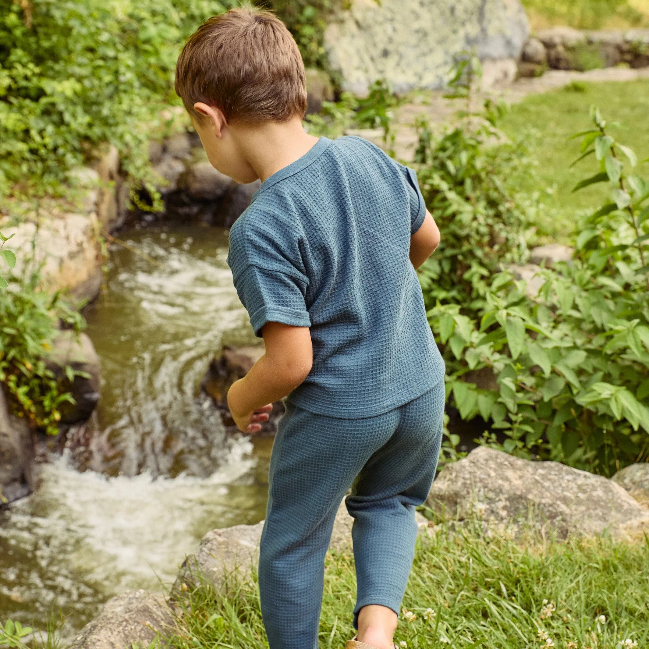 2-Piece Infant & Toddler Boys Navy Pants and Shirt Set