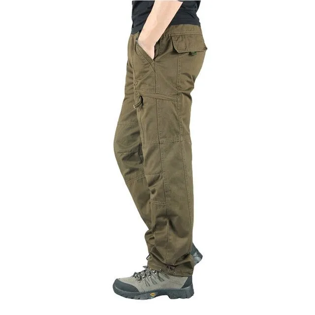 2021 Mens Cargo Pants Tactical Multi-Pocket Overalls Male Combat Cotton Loose Slacks Trousers Army Military Work Straight Pants