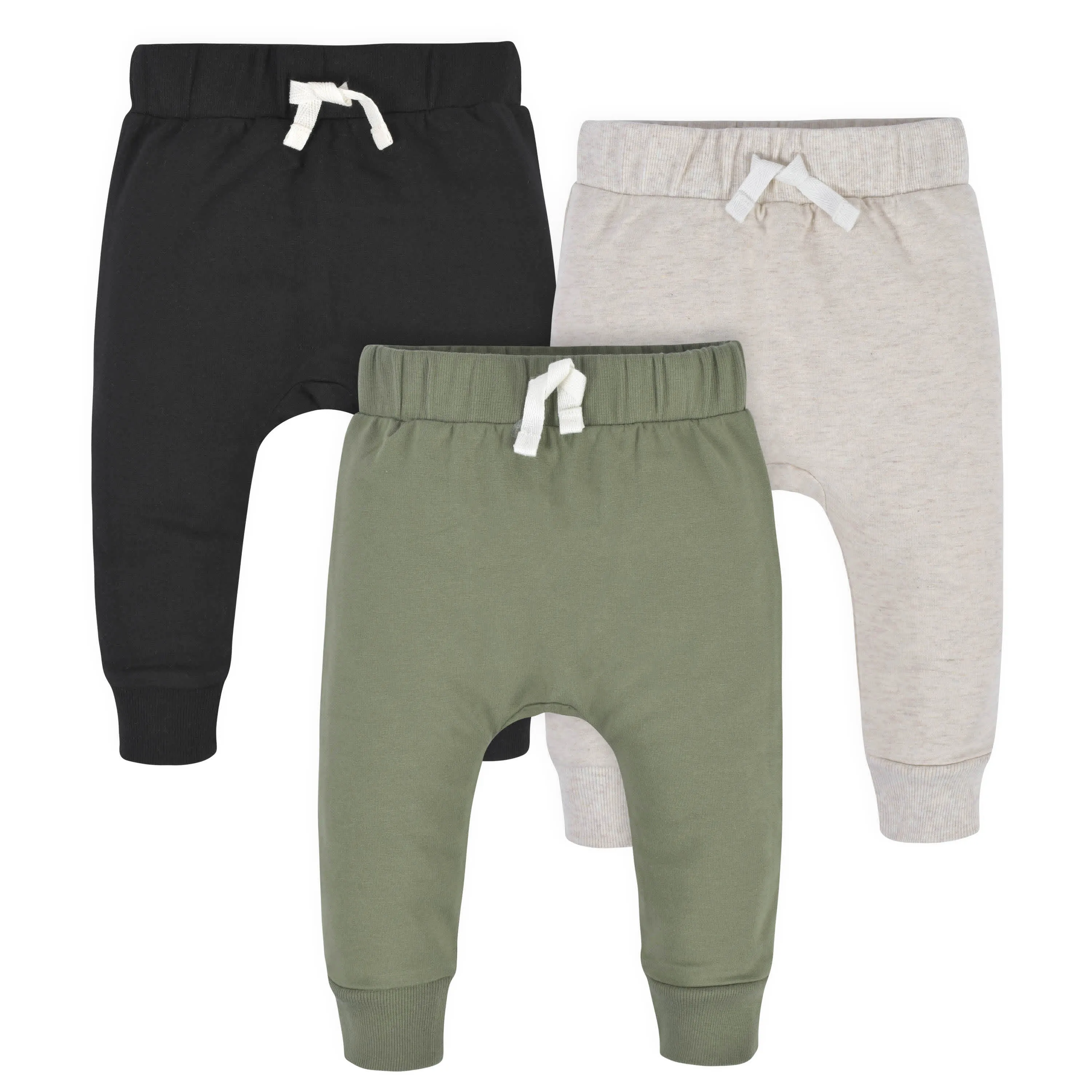 3-Pack Baby & Toddler Boys Green & Black Premium Jogger