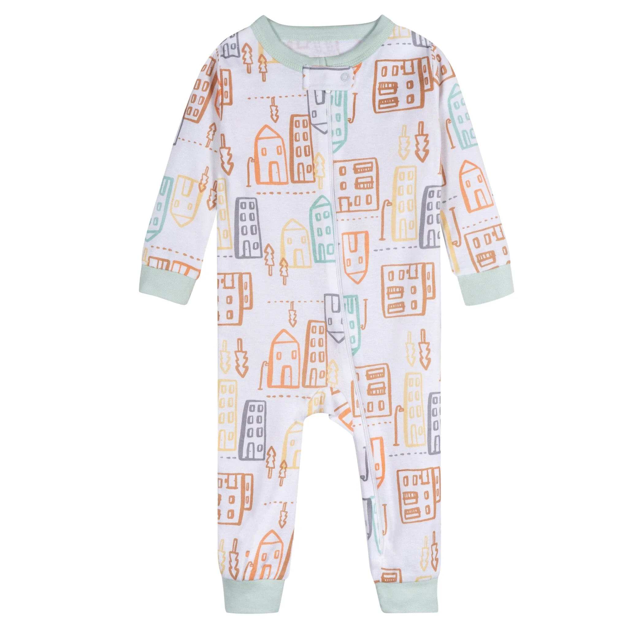 3-Pack Baby Neutral City Sunset Snug Fit Footless Pajamas