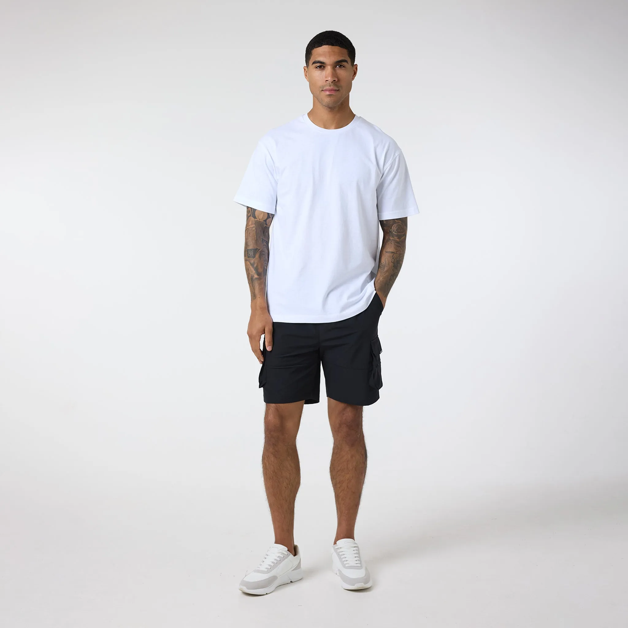 3-Pack Relaxed Fit T-Shirts | Black/Light Grey Marl/White