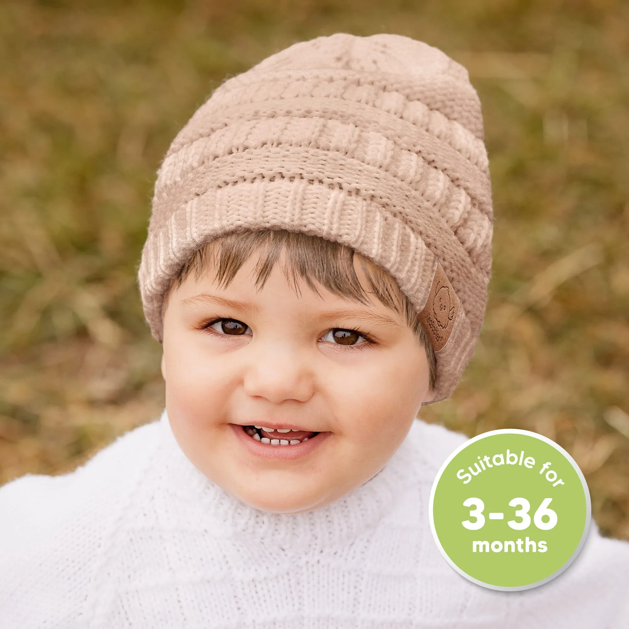 3-Pack Warmzy Baby Beanies (Tea Rose, M)