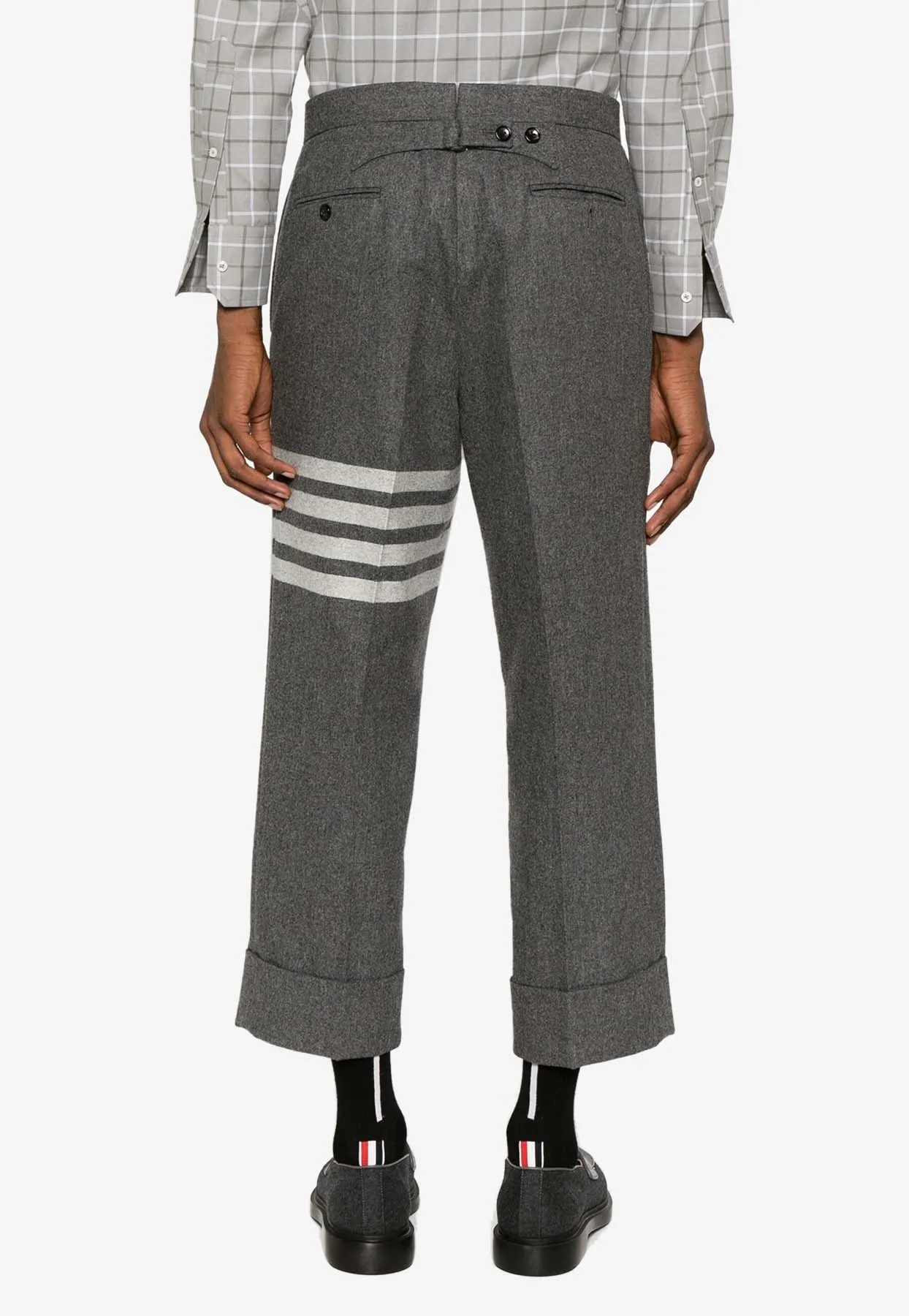 4-bar Striped Wool Blend Tailored Pants