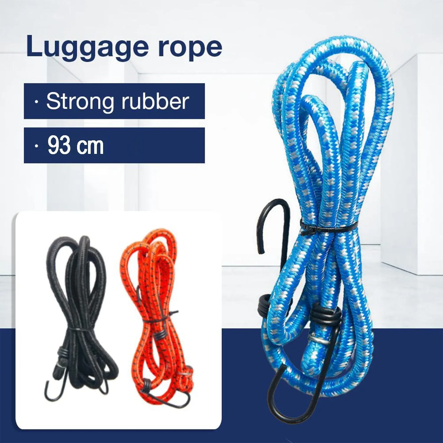 9067 High Strength Elastic Bungee, Shock Cord Cables, Luggage Tying Rope with Hooks