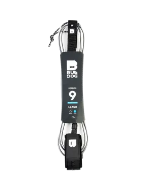 9ft Double Swivel Knee Surfboard Leash in Black & White