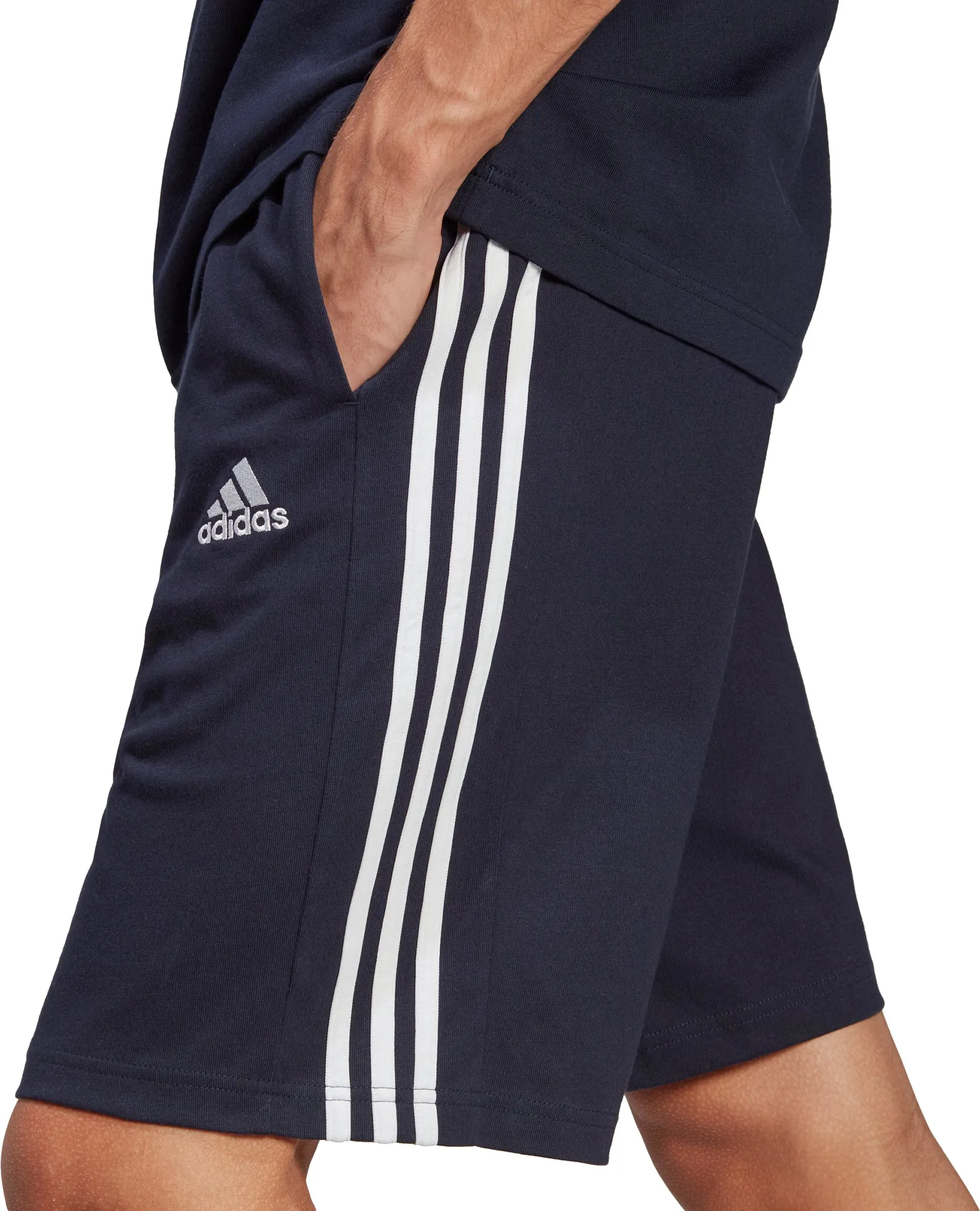 adidas Essentials 3 Stripes 10 Inch Mens Shorts - Navy