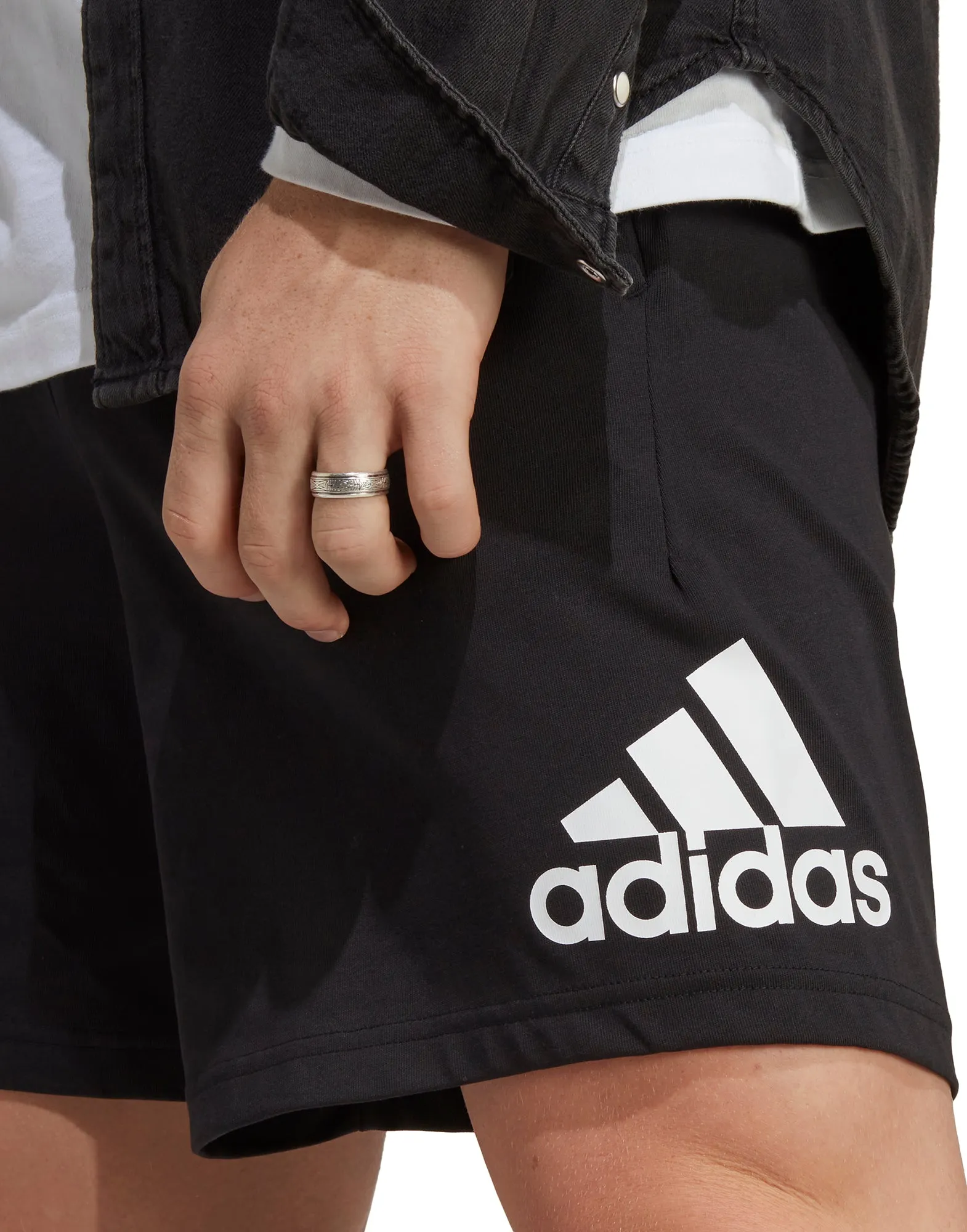 adidas Essentials Logo Mens Shorts - Black