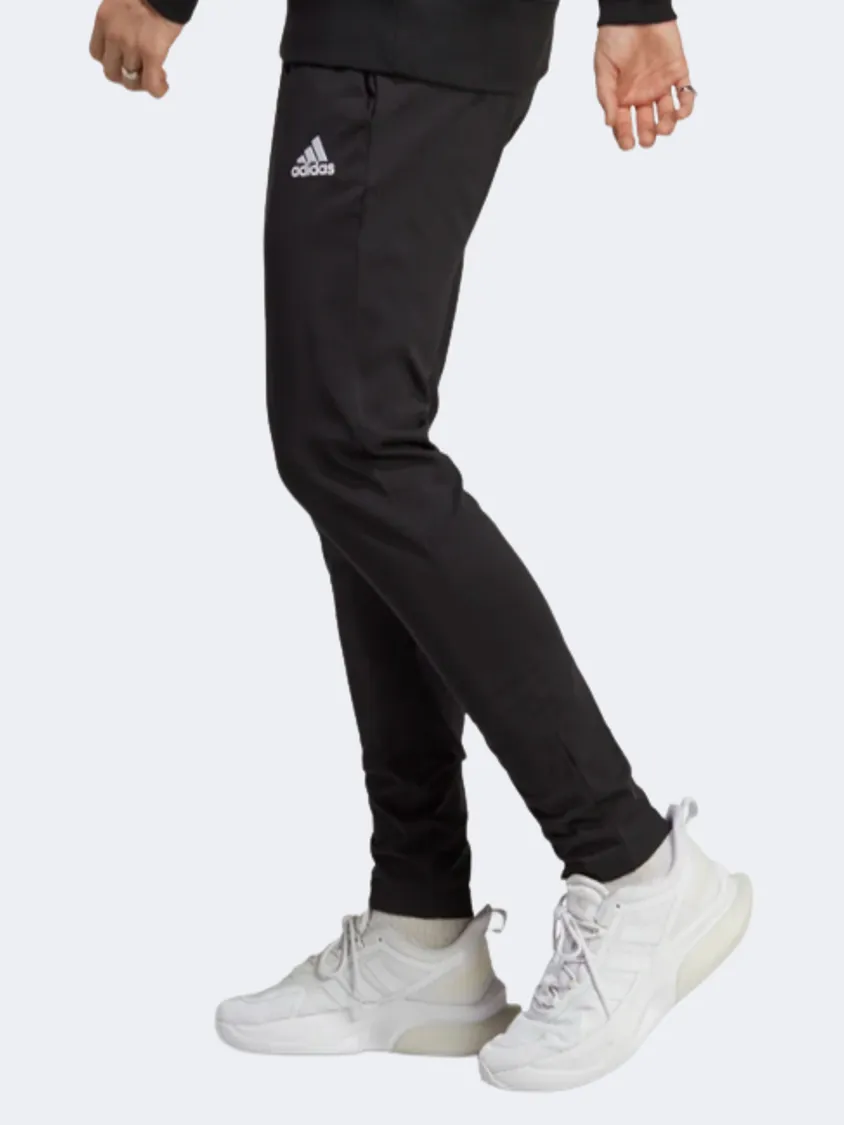 Adidas Essentials Single Jersey Tapered Open Hem Men Sportswear Pant Black