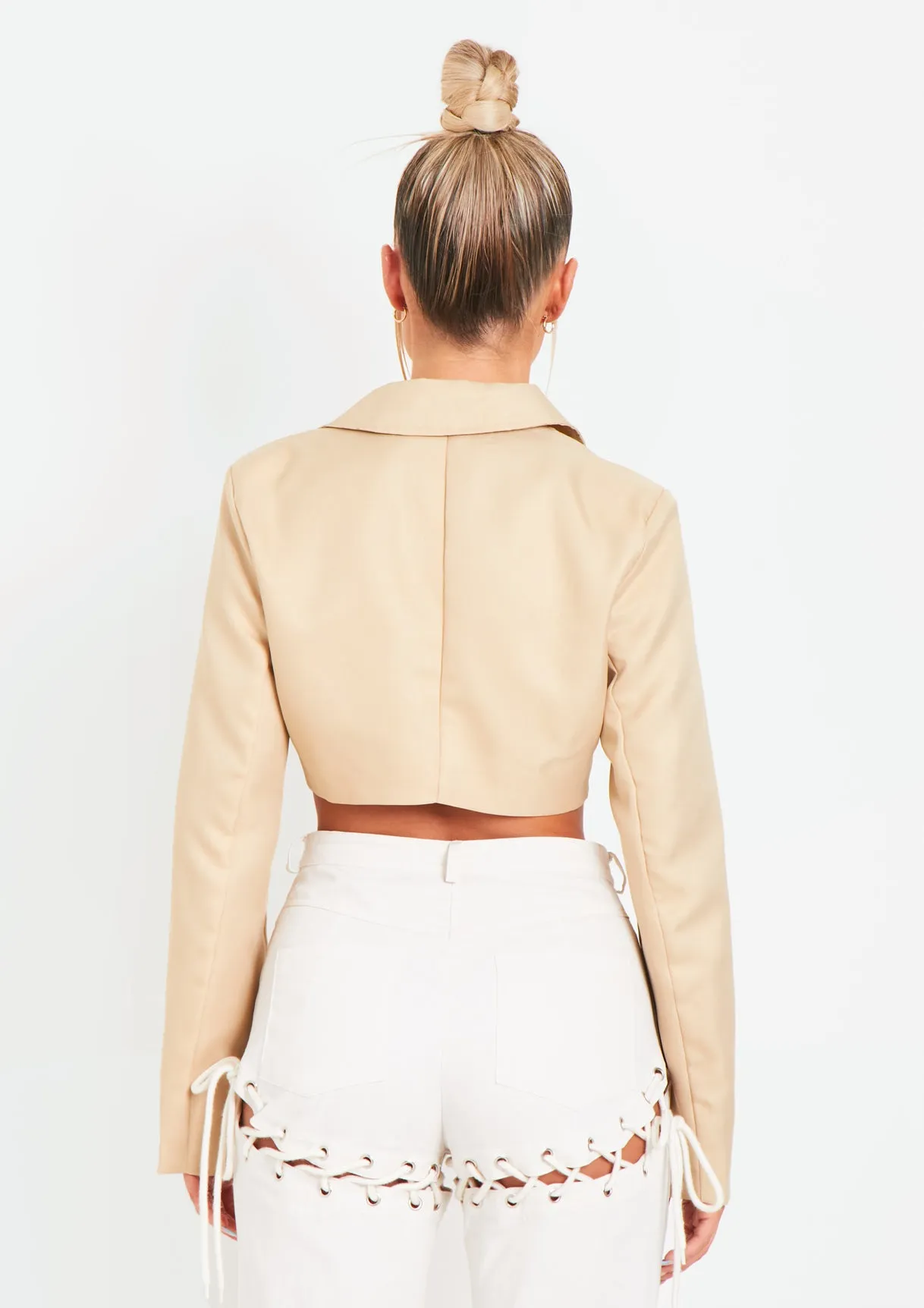 Ashlyn Stone Cropped Cargo Blazer Jacket