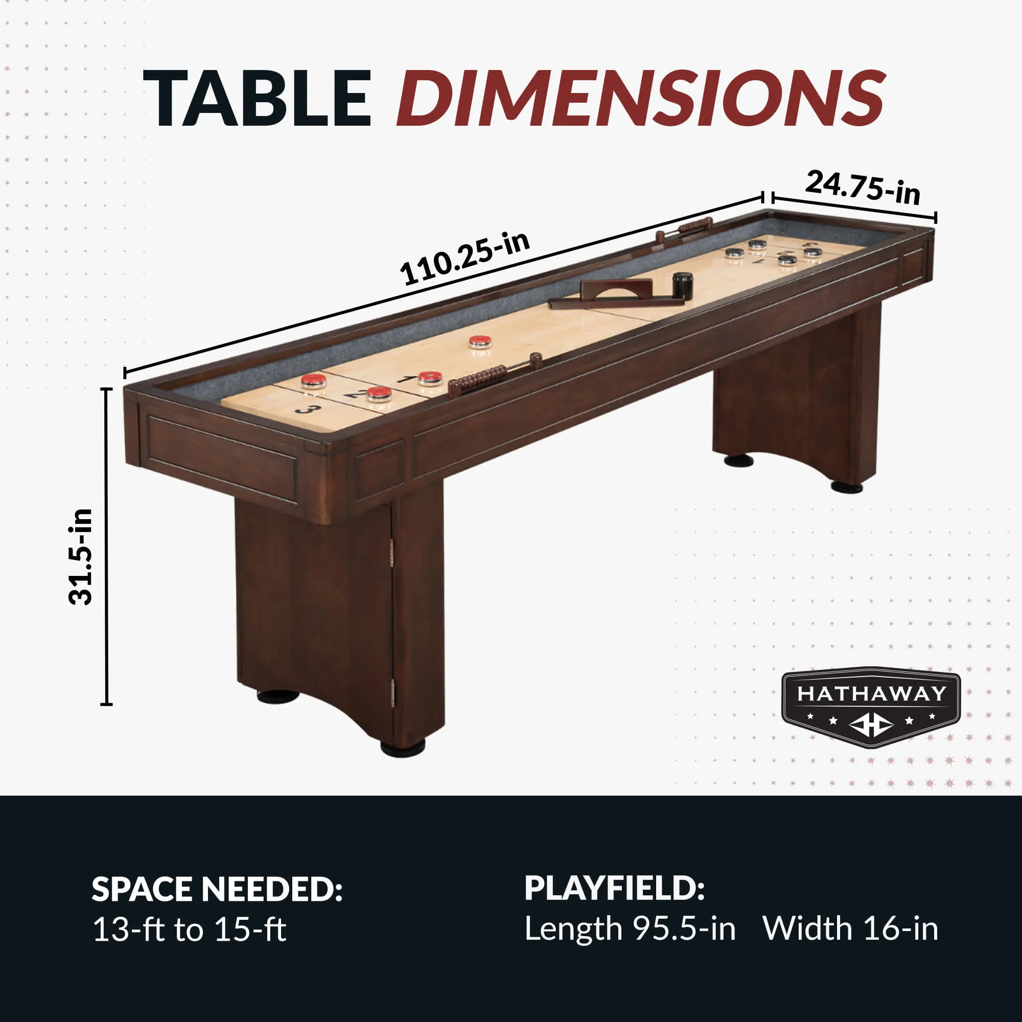 Austin 9-ft Shuffleboard Table - Mahogany Finish