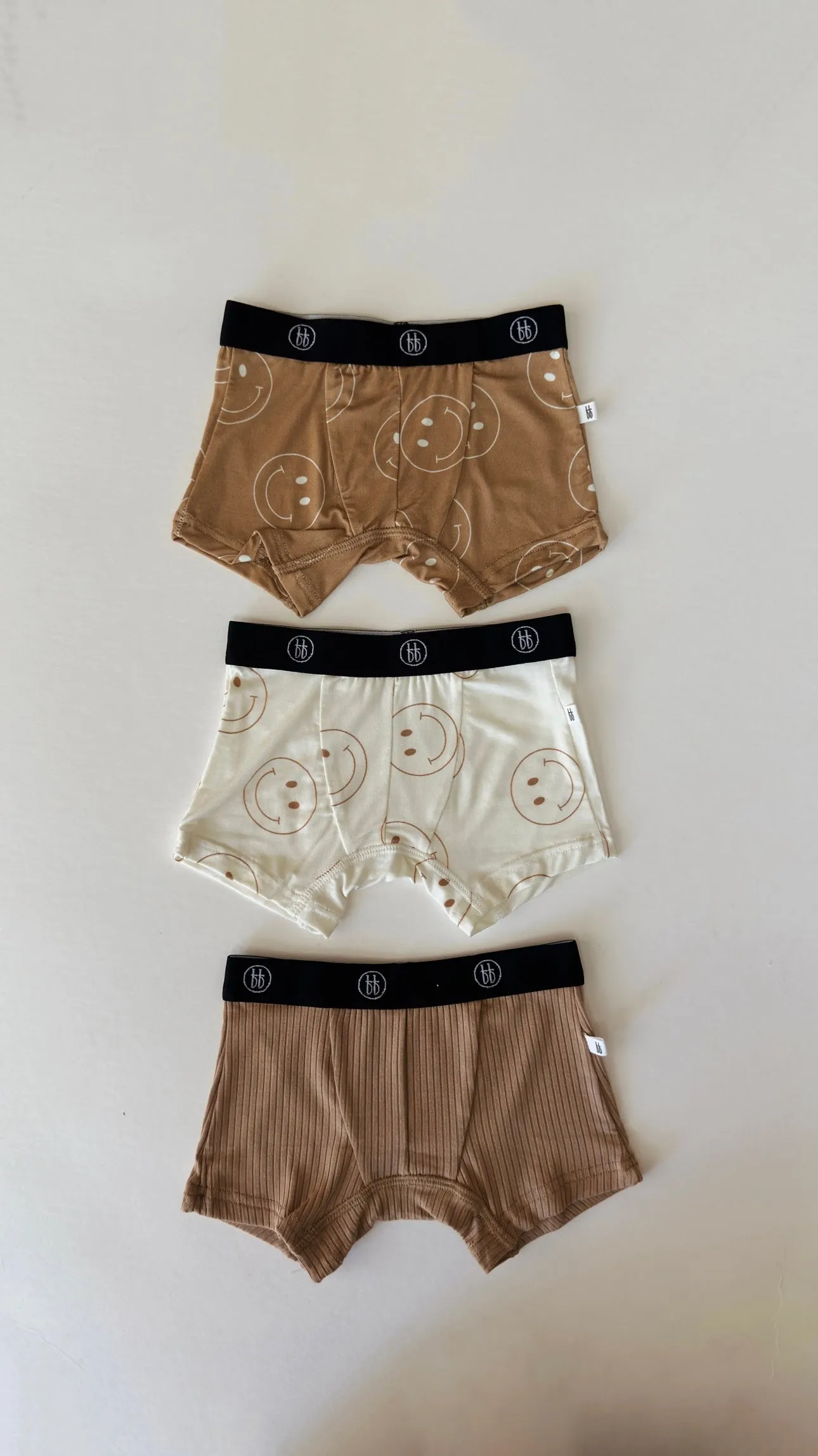 Bamboo Boxers (3 Pack) | Tan & Ivory Smile