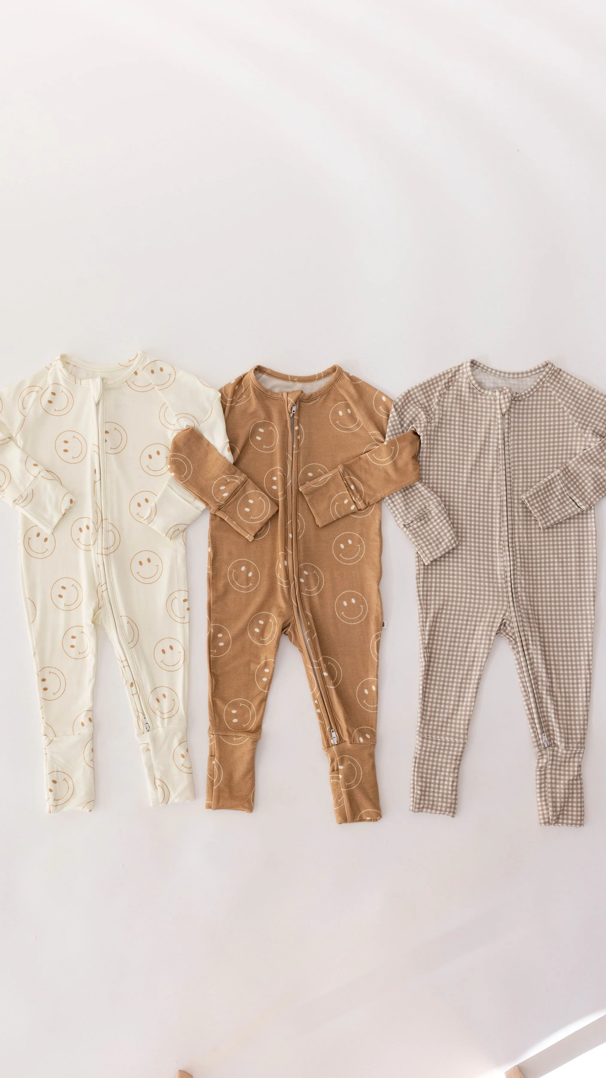 Bamboo Zip Pajamas | Just Smile Tan