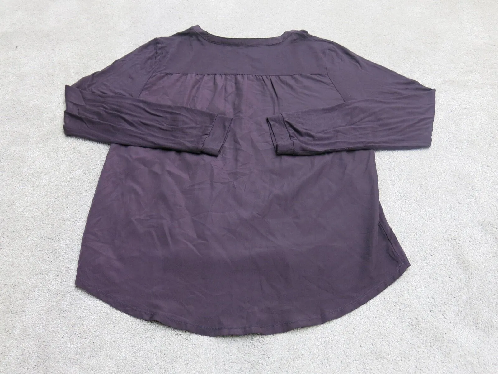 Banana Republic Womens Henley Blouse Top Long Sleeves Purple Size Large