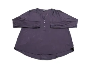 Banana Republic Womens Henley Blouse Top Long Sleeves Purple Size Large