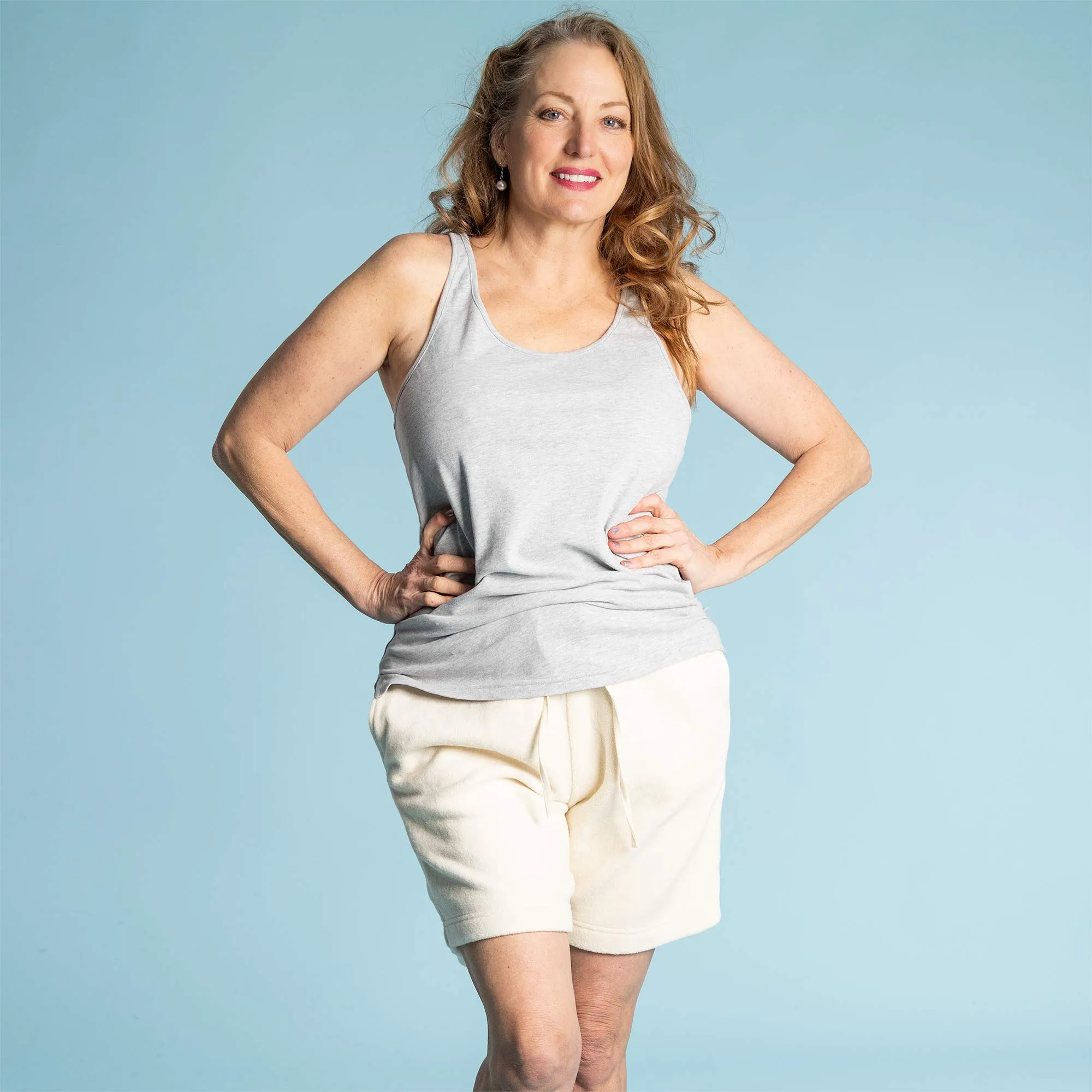 BEAU 100% Organic Prima Cotton Racer Back Tank Top