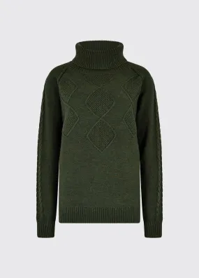 Belleek Chunky Roll Neck Sweater - Olive