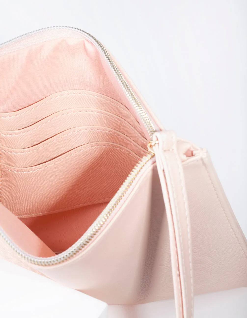 Blush Leatherette Clutch