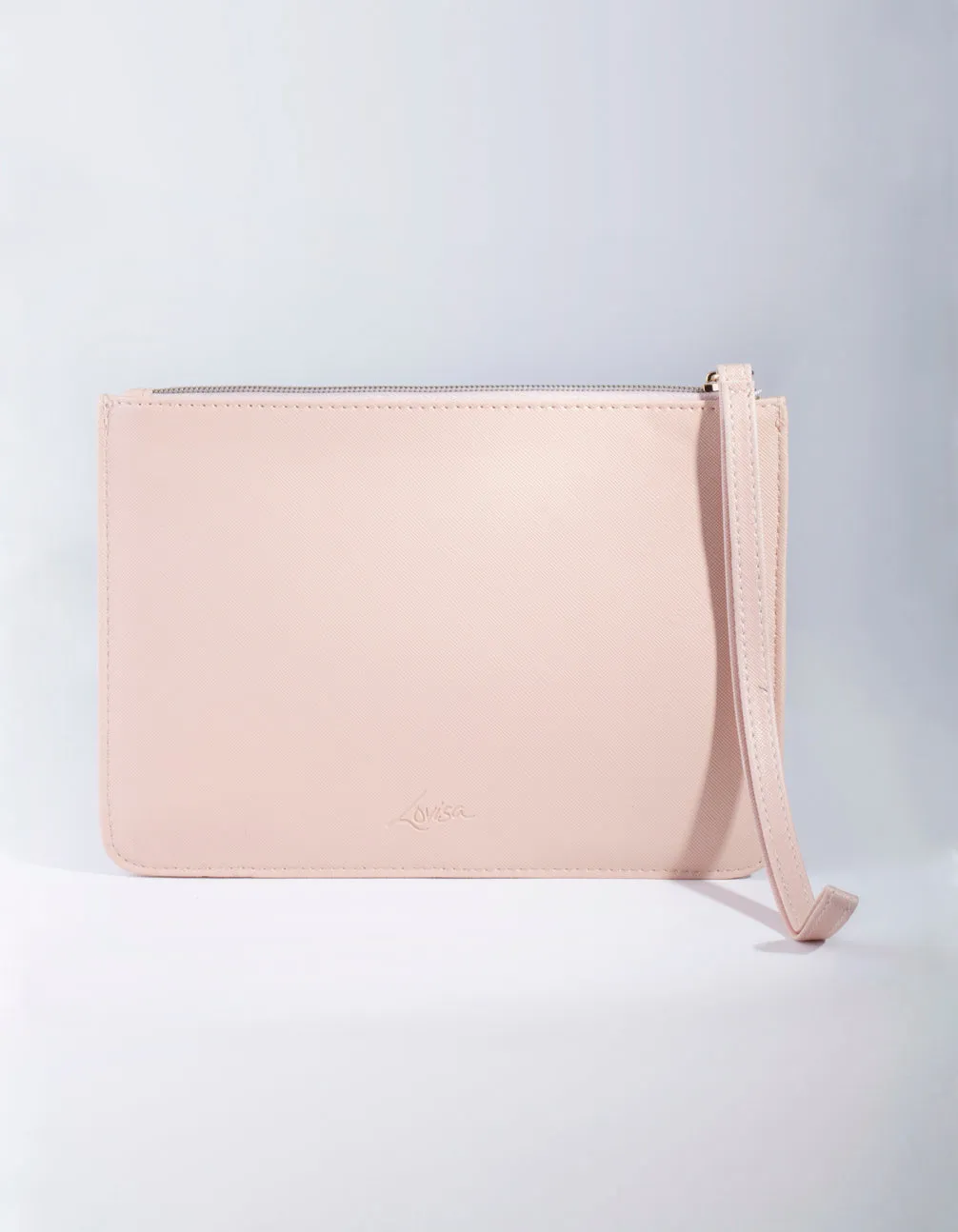 Blush Leatherette Clutch