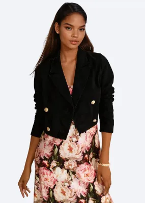 Boa Genuine Suede Cropped Jacket Black