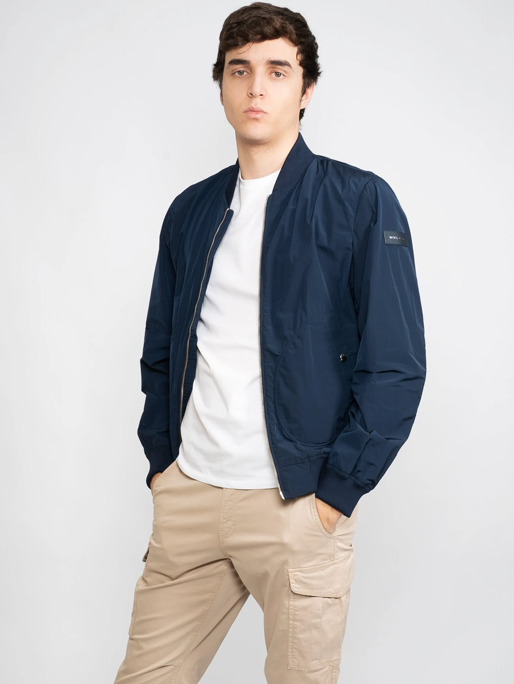 Bomber in Tessuto Blu