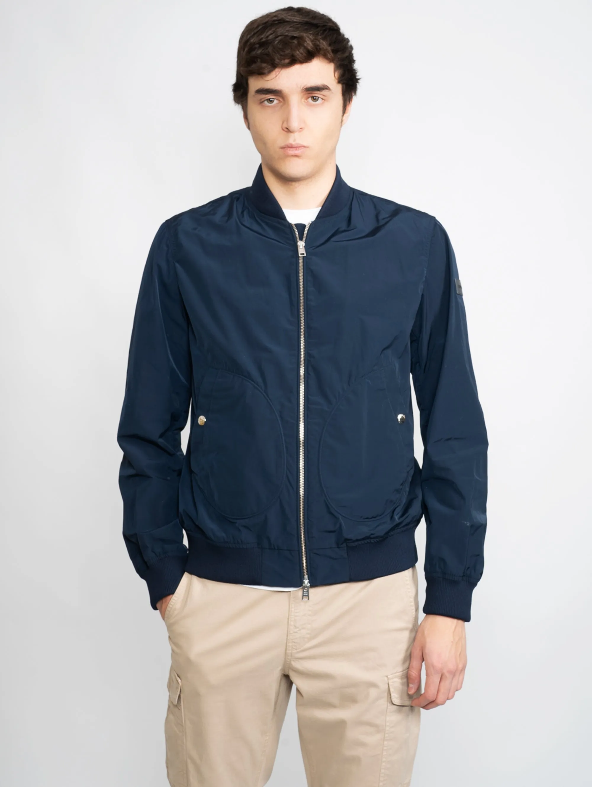 Bomber in Tessuto Blu