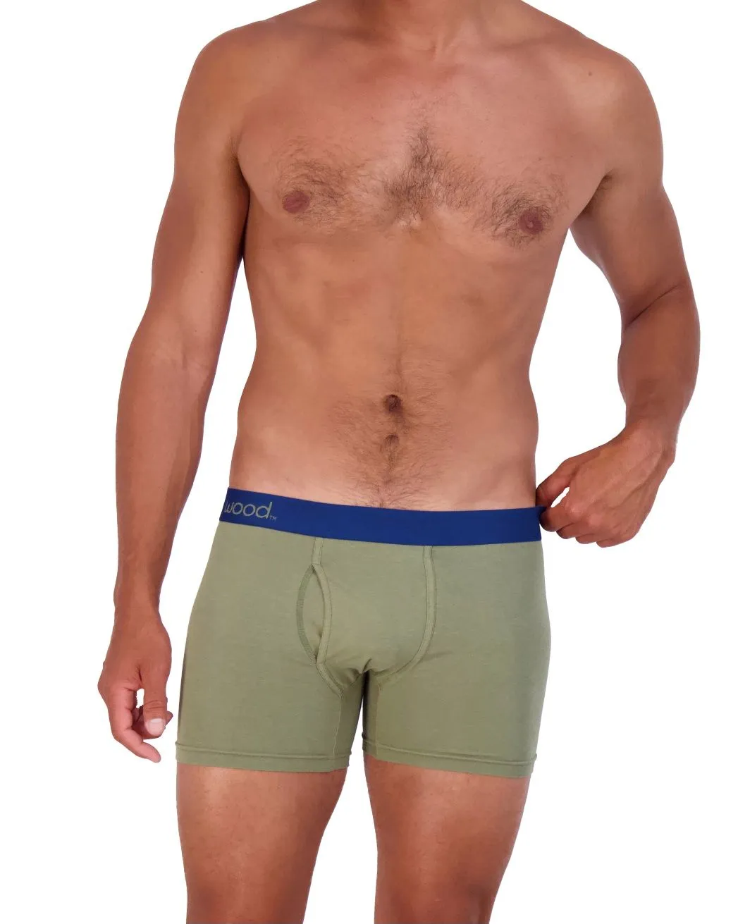 Boxer Brief w/ Fly in Olive by Wood Underwear