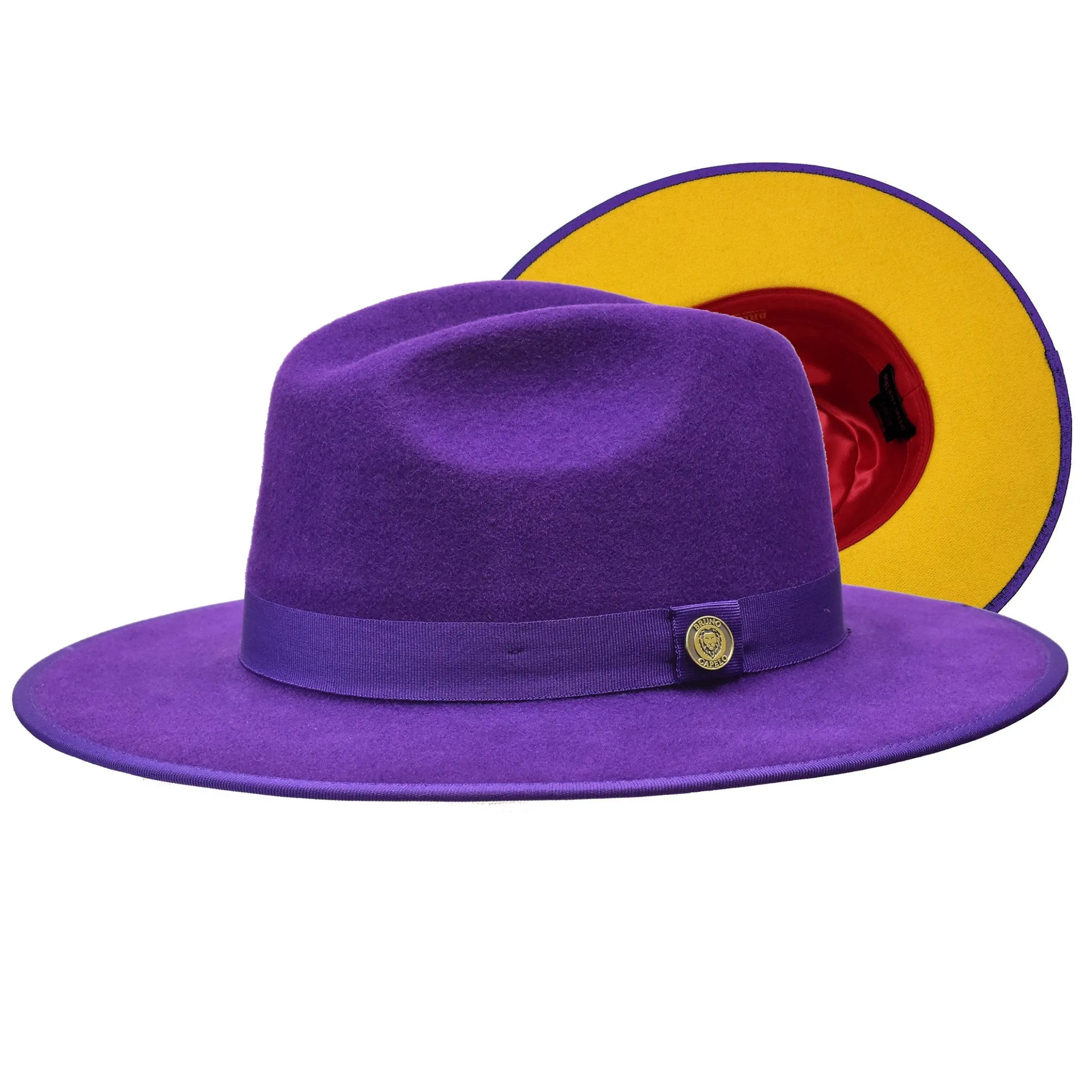 Bruno Capelo Monarch Gold Bottom Wide Brim Wool Fedora