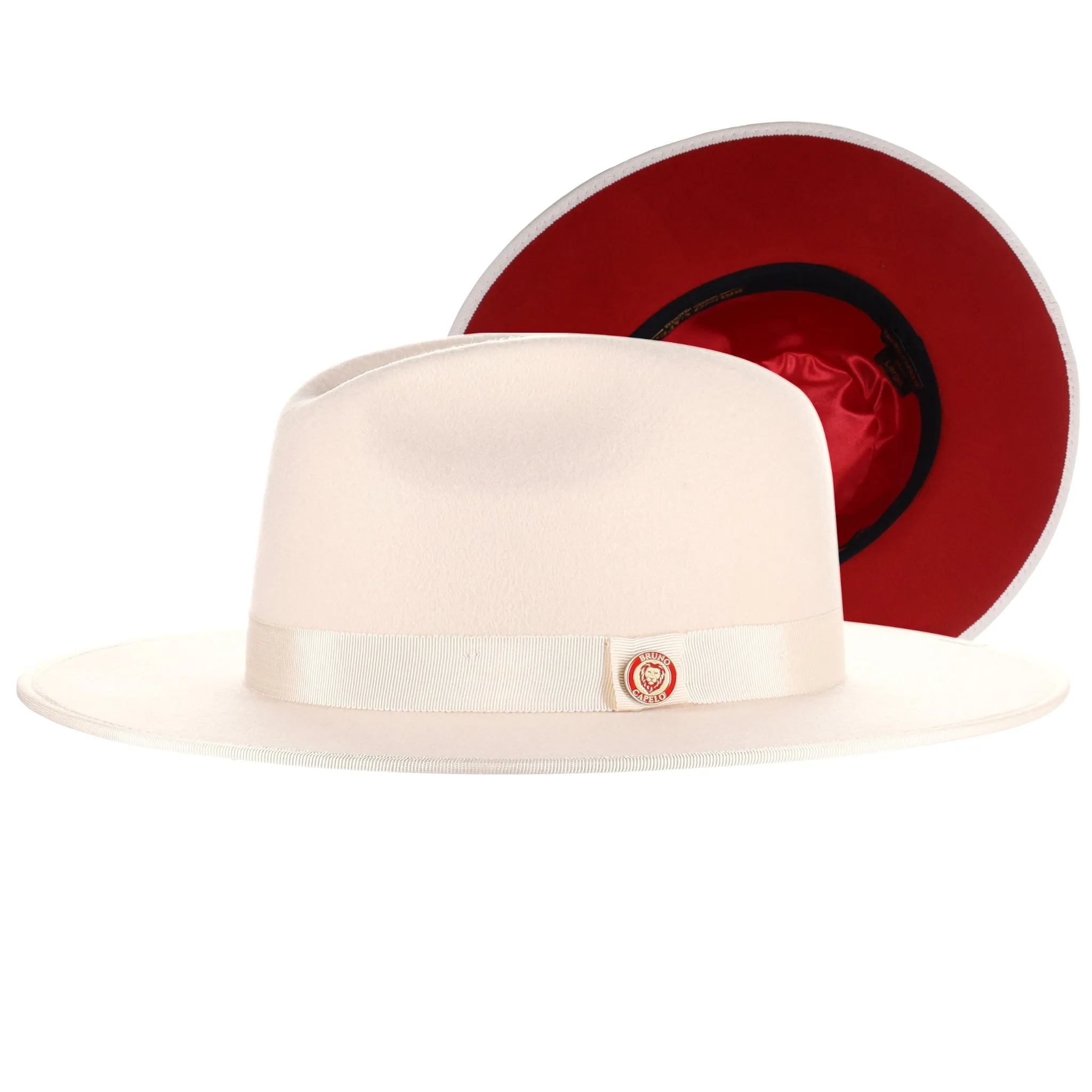 Bruno Capelo Monarch Red Bottom Wide Brim Wool Fedora