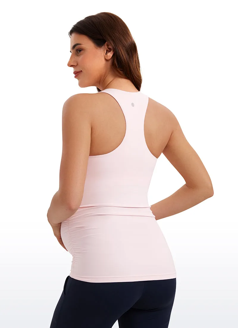 Butterluxe Racerback Maternity Built in Bra Tank Ruched Sides