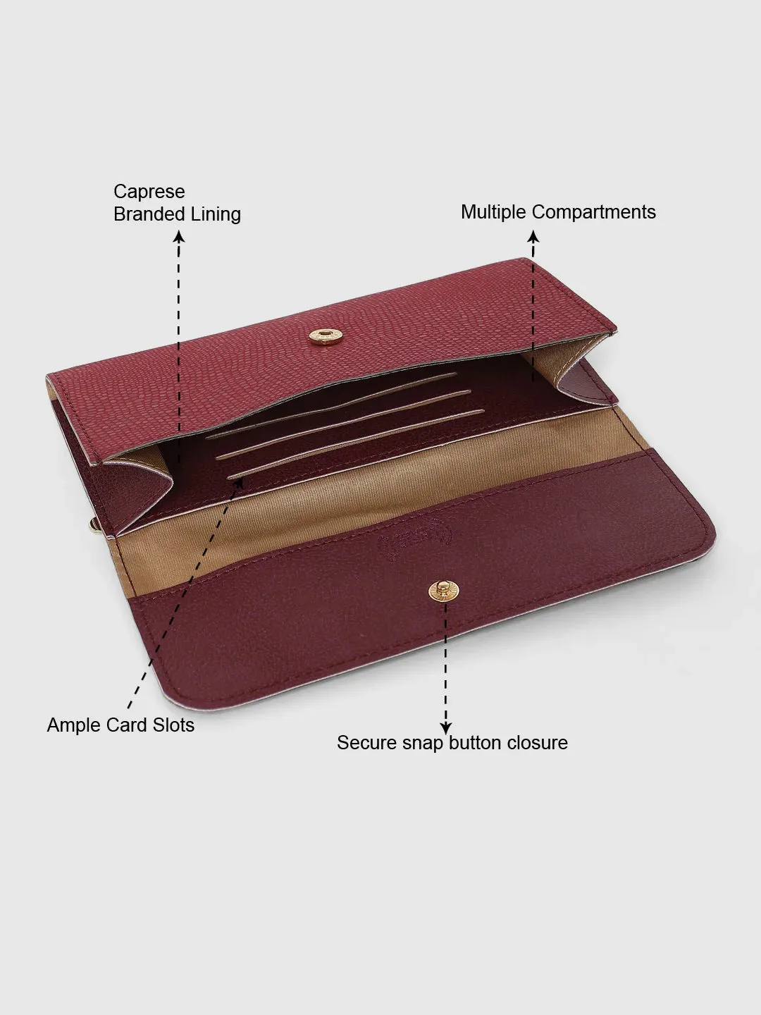 Caprese Helene Wallet Medium Maroon