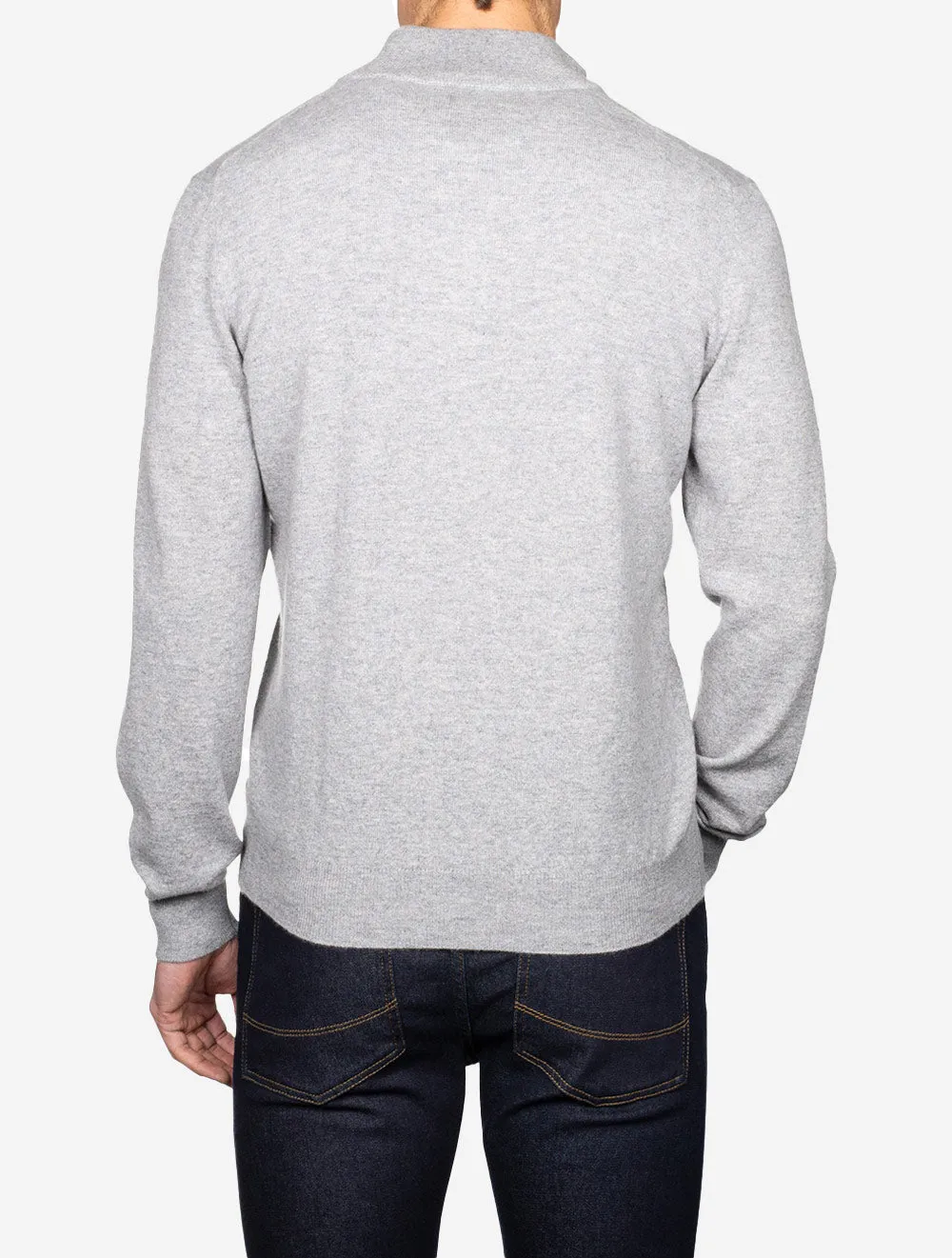 Cashmere Half Zip Grey