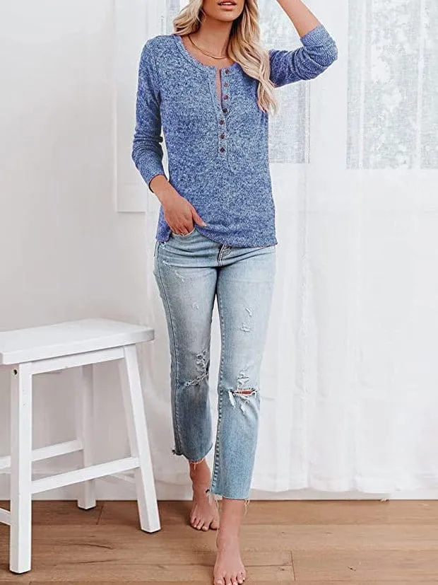 Casual Henley Shirt Women's