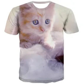 Cat T-shirt Men Animal T-shirts 3d Lovely Tshirts Cool Harajuku Tshirts Casual