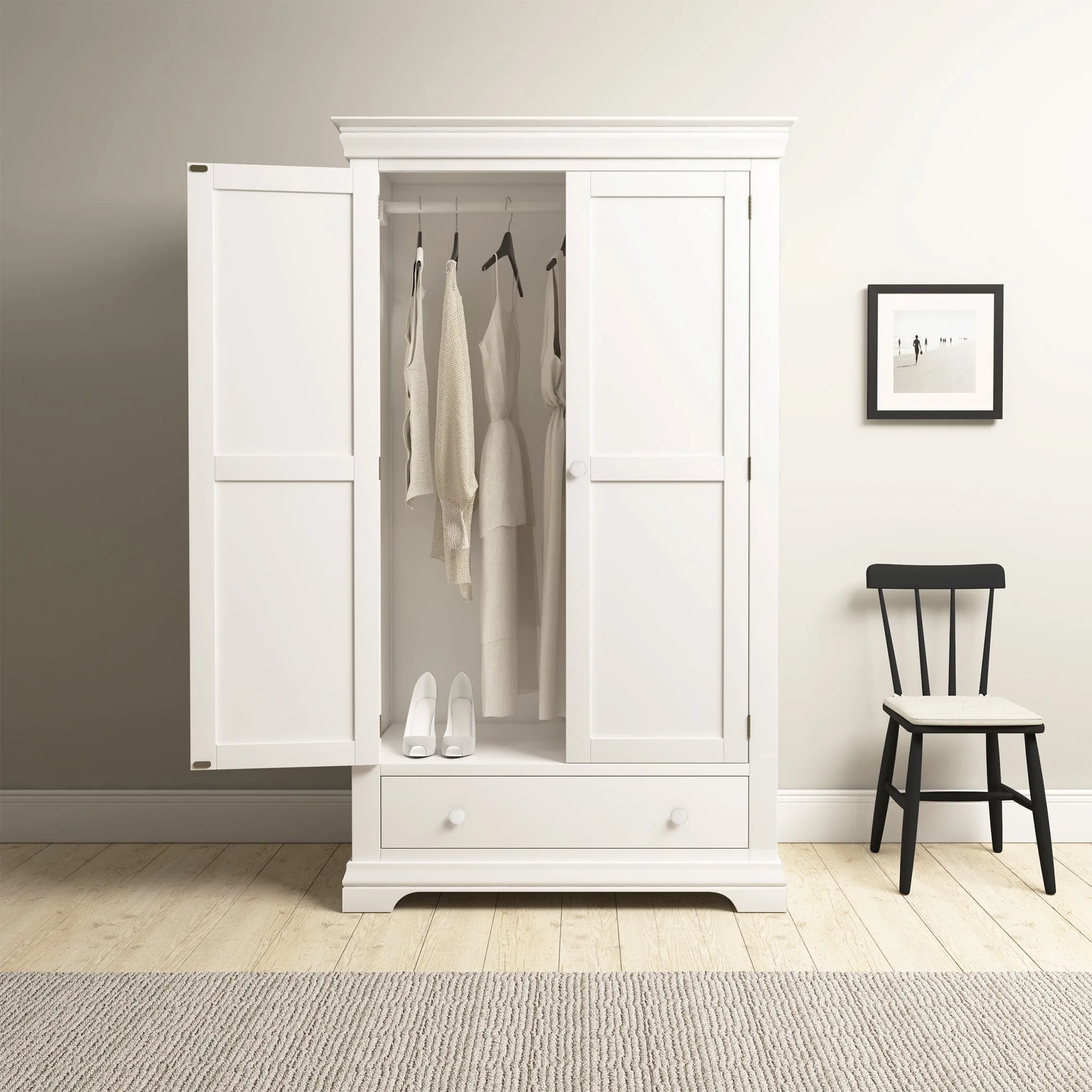 Chalbury Double Wardrobe in Warm White