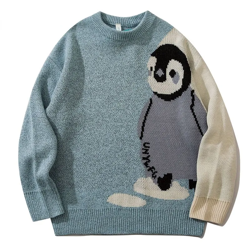 Chill with Charm: Harajuku Cartoon Penguin Knit Sweater - Embrace Adorable Winter Fashion! ❄️🐧