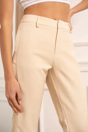 Cigarette Smoking Pants Beige