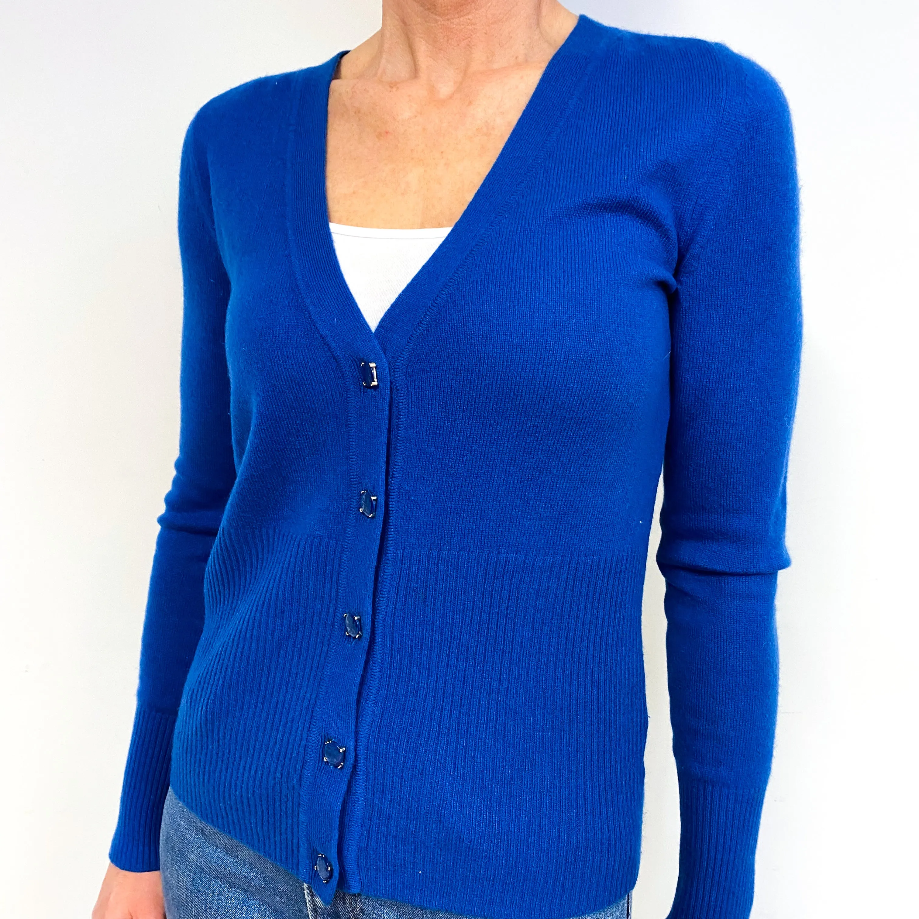 Cobalt Blue Cashmere Cardigan Medium