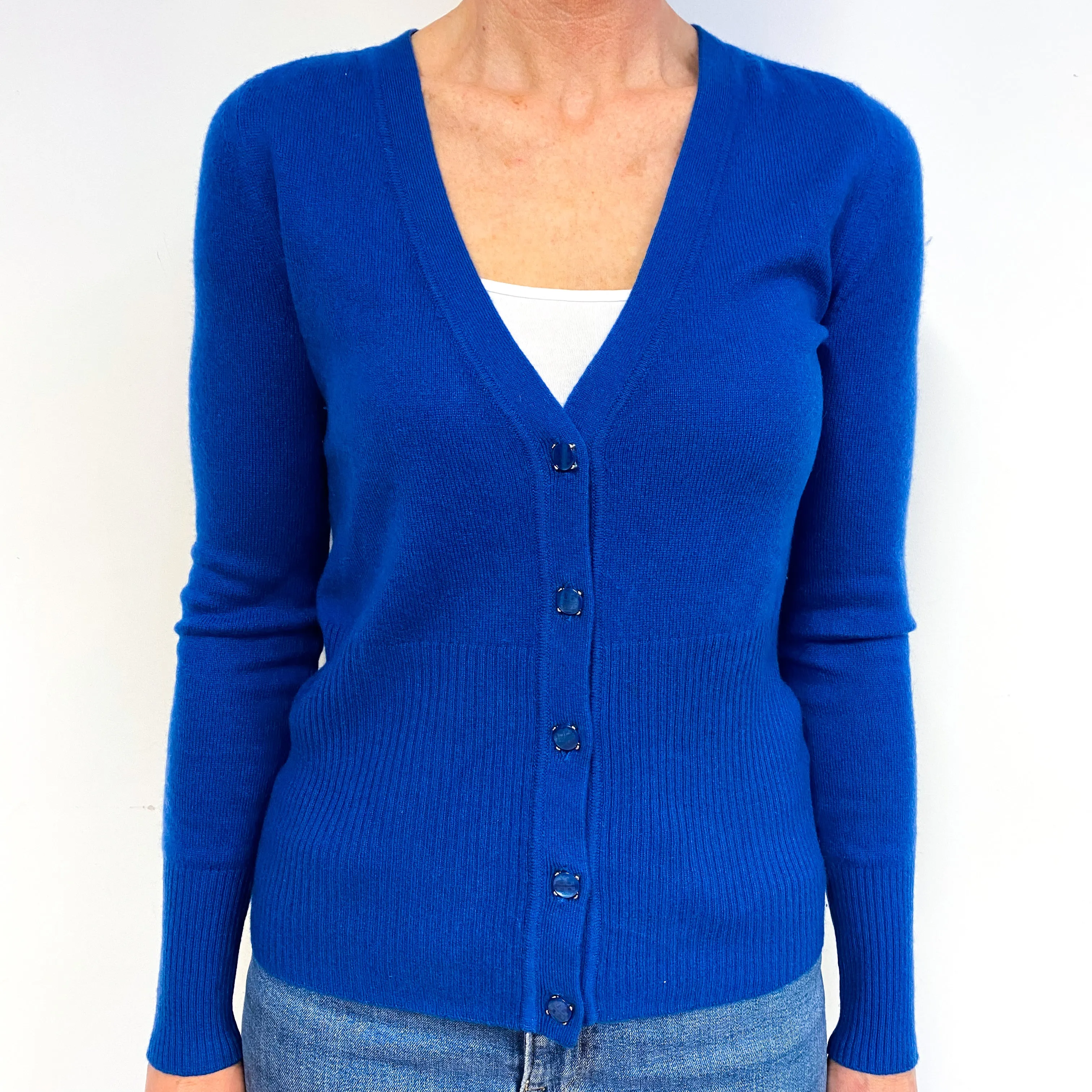 Cobalt Blue Cashmere Cardigan Medium