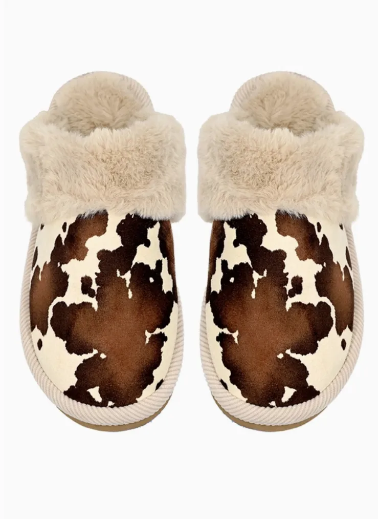 Cowhide Faux Fur C.C. Slipper