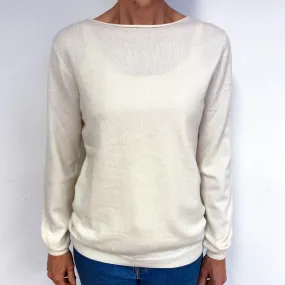 Cream Cashmere Slash Neck Jumper Medium