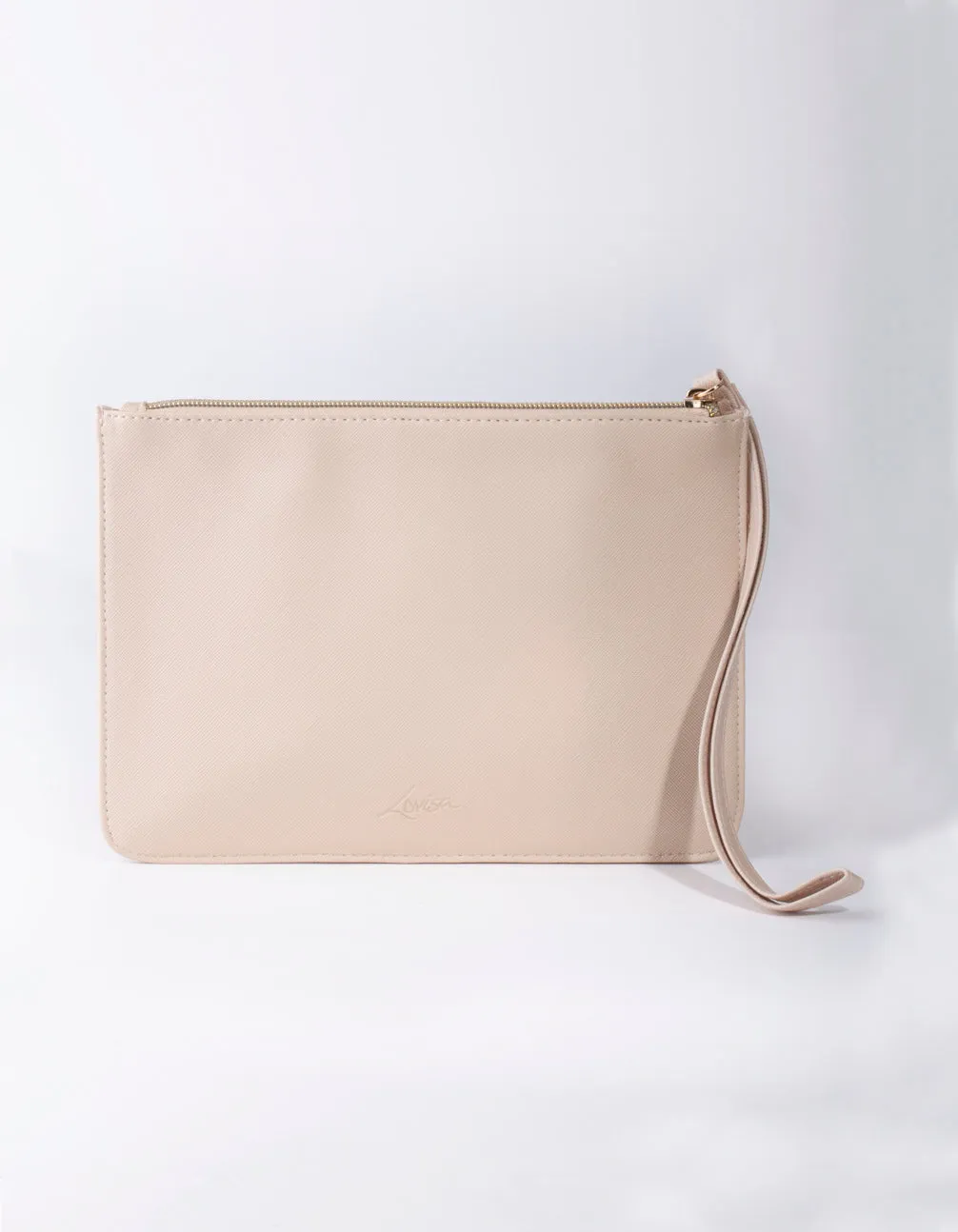 Cream Leatherette Clutch