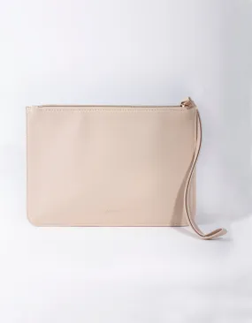 Cream Leatherette Clutch