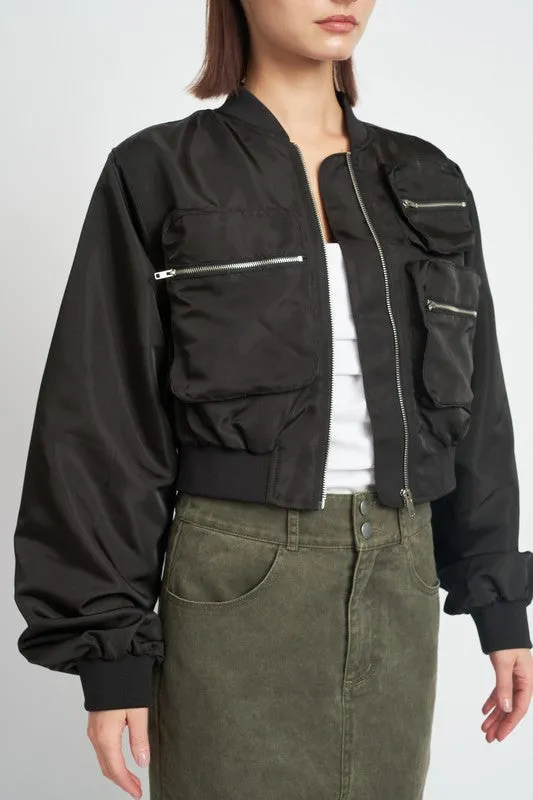 CROPPED BOMBER JACKET