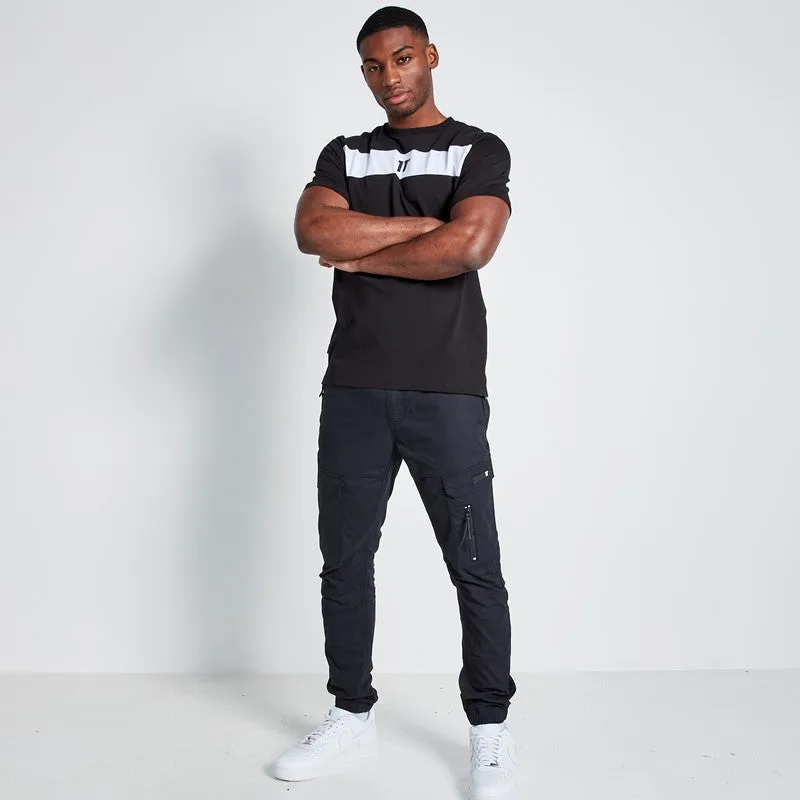 Cut and Sew Panelled T-Shirt - Black / White