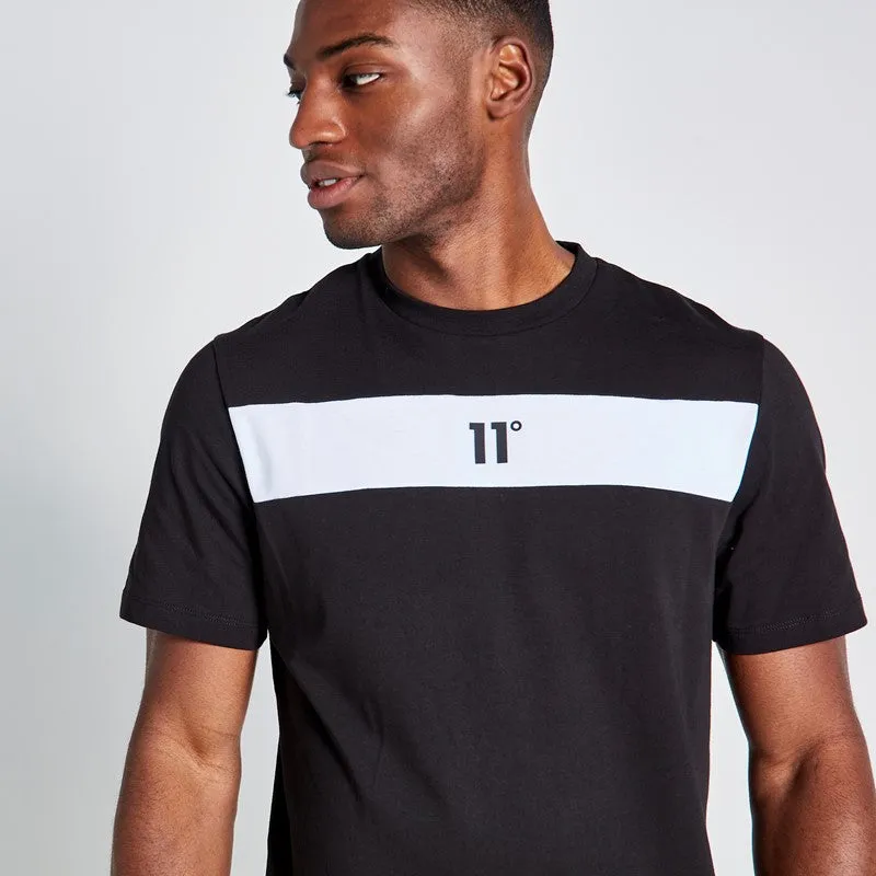 Cut and Sew Panelled T-Shirt - Black / White